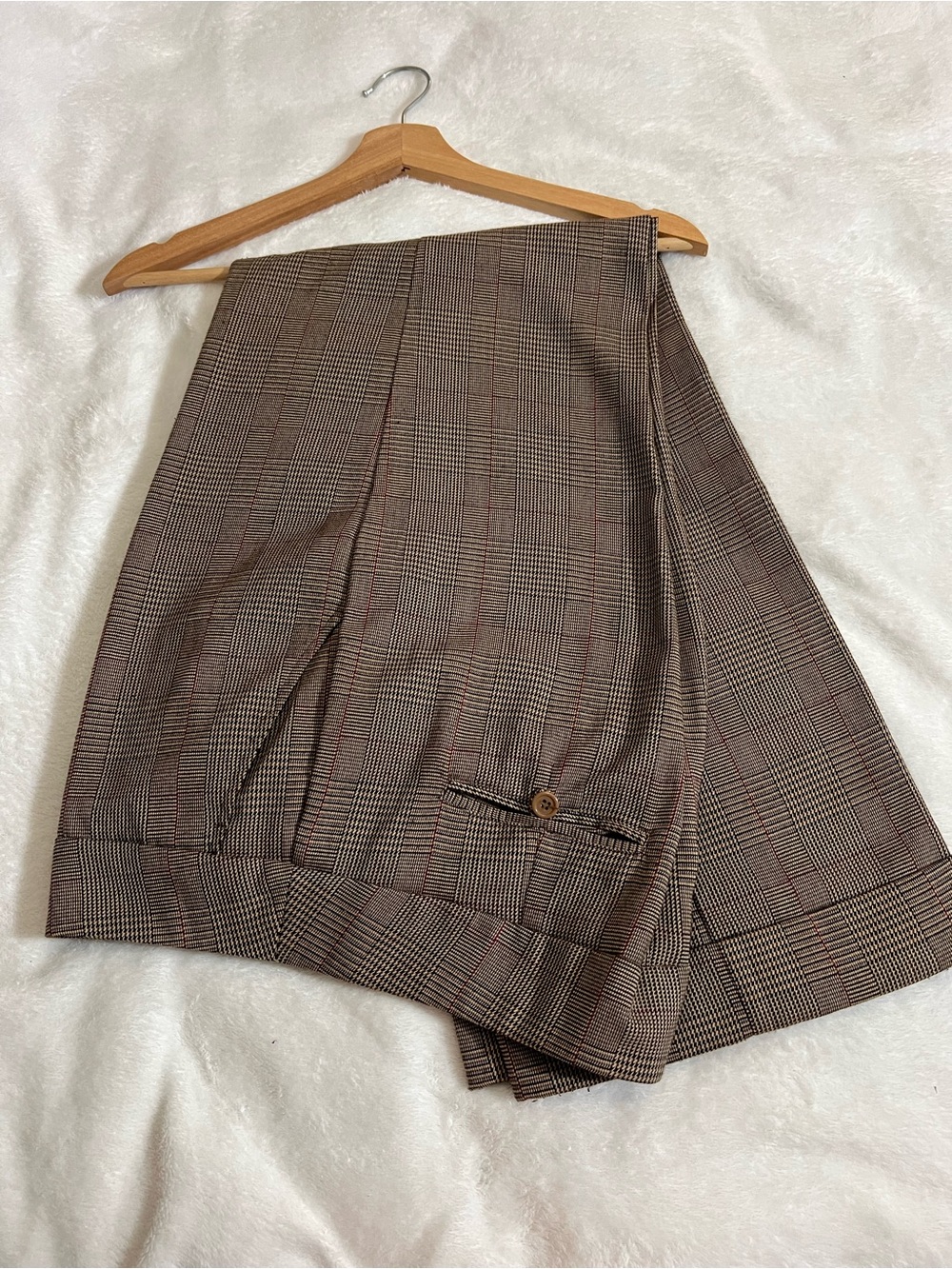 Women's Brown Glen Plaid Dress Pants